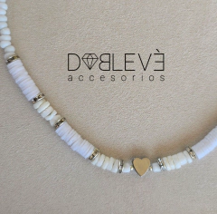 Gargantilla BLANCA CORAZÓN plateado en internet