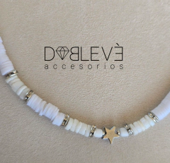 Gargantilla BLANCA ESTRELLA plateada en internet