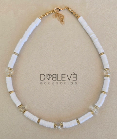 Gargantilla FIMO Y CRISTALES - Doblevé Accesorios
