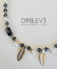 Gargantilla perlas de río, cristales y piedras naturales - Doblevé Accesorios