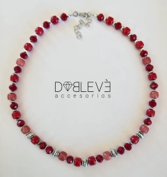 Gargantilla resina y cristales roja - comprar online