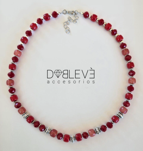 Gargantilla resina y cristales roja - comprar online