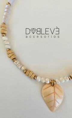 Gargantilla hoja piedras recontituídas - Doblevé Accesorios