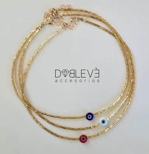 Gargantilla SUPER FINITA con ojo protector dorada - comprar online