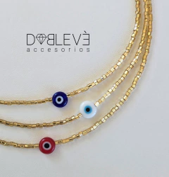 Gargantilla SUPER FINITA con ojo protector dorada en internet