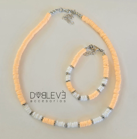 Conjunto fimo y escallas de caracol crema - comprar online