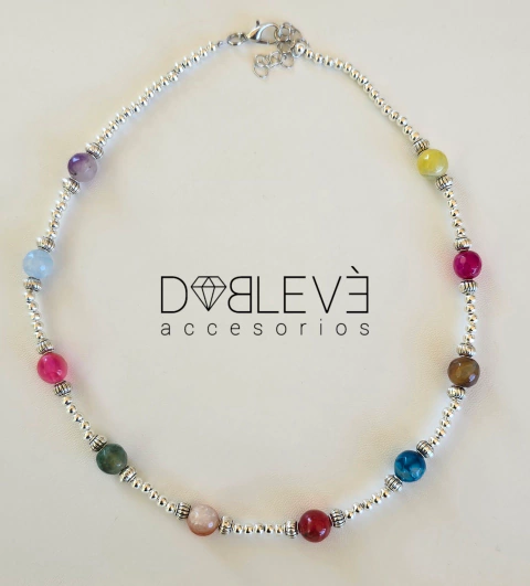 Gargantilla con ágatas naturales - comprar online