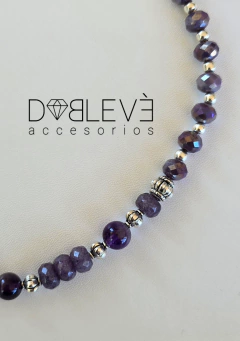 Gargantilla energética AMATISTA y Ágata - Paz, transmutación y sanación - Doblevé Accesorios