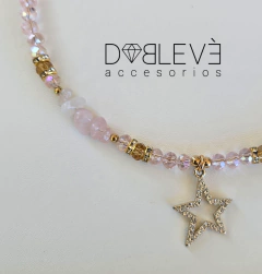 Gargantilla estrella con cuarzo rosa en internet