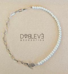 Gargantilla PERLAS Y CADENA - Doblevé Accesorios