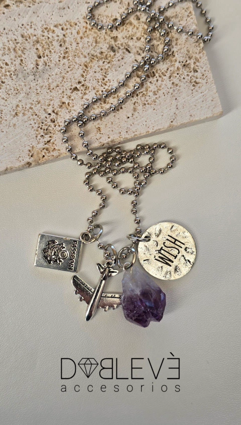 Collar amuleto AMATISTA - Paz y transmutación - comprar online