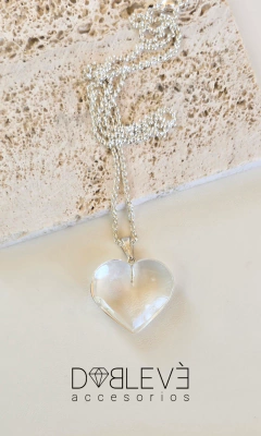 Collar CORAZÓN CUARZO CRISTAL - Sanación y protección - comprar online