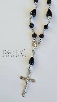 Collar DENARIO Cristales negro - comprar online