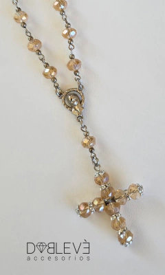 Collar DENARIO CON CRUZ ARTESANAL Ámbar - comprar online