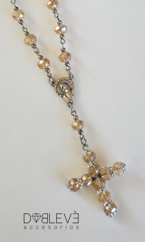 Collar DENARIO CON CRUZ ARTESANAL Ámbar - comprar online