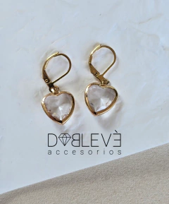 Aros corazón de cristal - comprar online
