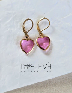Imagen de Aros corazón de cristal