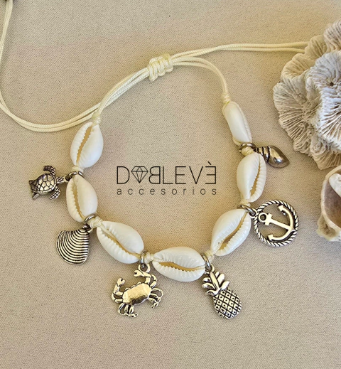 Tobillera buzios dijes verano - comprar online