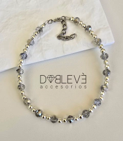 Tobillera plateada con cristales - comprar online