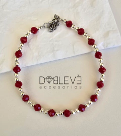 Tobillera plateada con cristales - Doblevé Accesorios