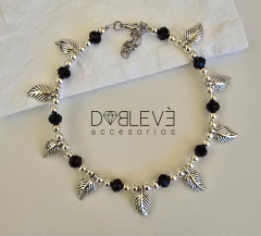 Tobillera hojitas y cristales - Doblevé Accesorios