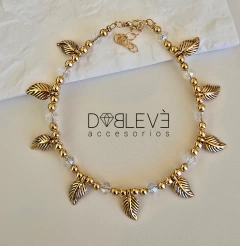 Tobillera hojitas y cristales en internet