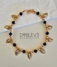 Tobillera hojitas y cristales - Doblevé Accesorios