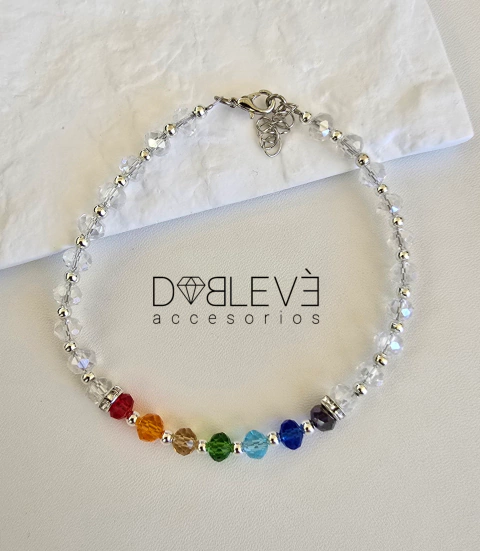 Tobillera 7 chakras de cristal - comprar online