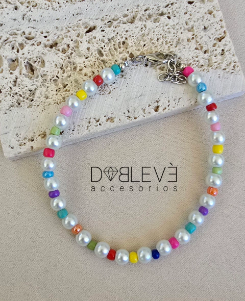 Tobillera perlitas y mostacillas - comprar online