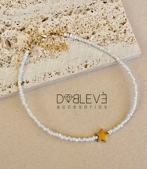 Tobillera micromostacillas y hematite - estrella dorada - comprar online