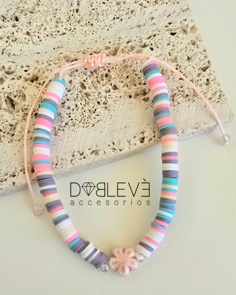 Tobillera flor rosa - comprar online