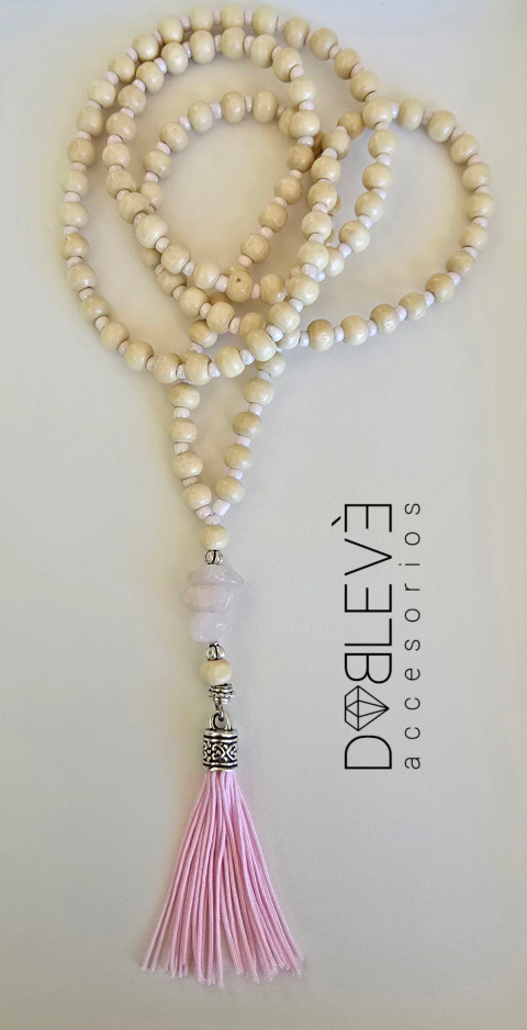 Japa mala 108 cuentas CUARZO ROSA - Amor - comprar online