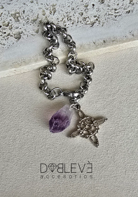 Pulsera AMATISTA y nudo de bruja - Paz, transmutación y protección energética - comprar online