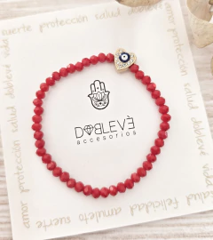 Pulsera amuleto corazón de strass con OJO protector - comprar online