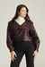 Jaqueta Oversized em Couro Vinho - Alba
