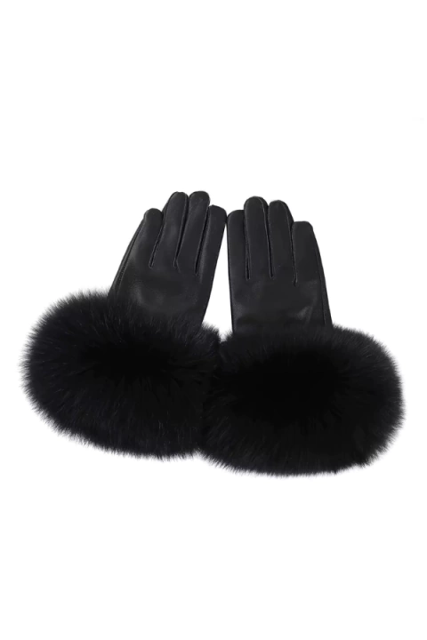 Luvas em Couro com aplicação de Pele - Pronta Entrega - comprar online