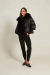 Jaqueta Puffer com Gola Pele Preta - comprar online