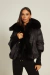 Jaqueta Puffer com Gola Pele Preta