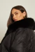 Jaqueta Puffer com Gola Pele Preta - loja online