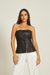 Blusa Tomara Que Caia em Couro
