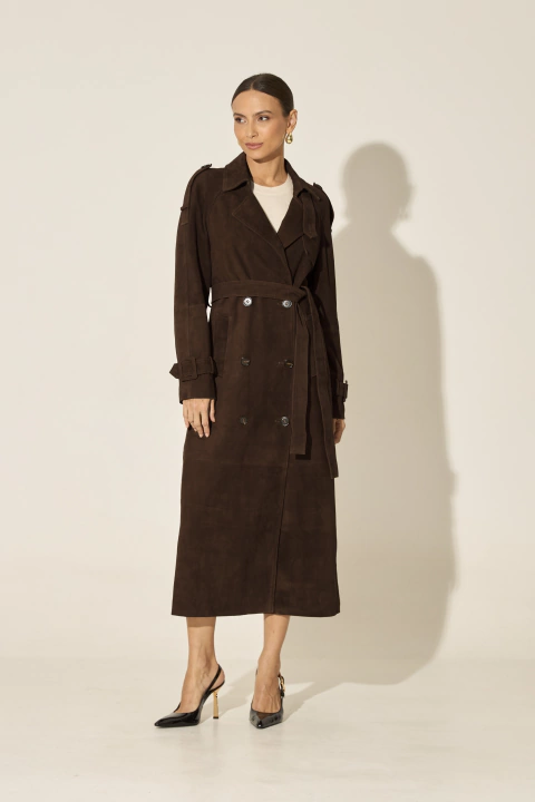 Trench Coat em Camurça Café