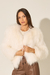 Casaco Tricotado com Pele Creme - comprar online