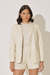 Blazer Reto em Couro Creme - Pronta Entrega - Alba