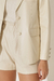 Blazer Reto em Couro Creme - Pronta Entrega