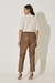 Calça Jogger em Couro Marrom - Pronta Entrega - loja online