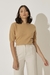 Blusa Cashmere Mangas Curtas Caramelo - Alba