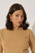 Imagem do Blusa Cashmere Mangas Curtas Caramelo - Pronta Entrega