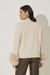 Imagem do Blusa Cashmere com Punhos em Pele Bege