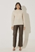 Blusa Cashmere com Punhos em Pele Bege
