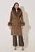 Sobretudo Maxi Pele Marrom - comprar online